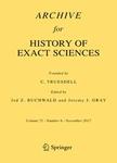 Archive for History of Exact Sciences