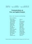 COMMUNICATIONS ON PURE AND APPLIED ANALYSIS